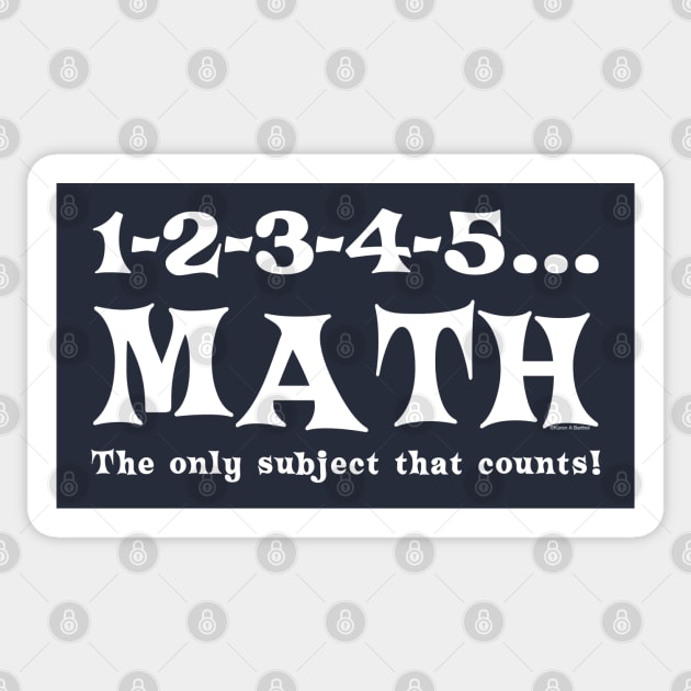 White Math Counts Sticker by Barthol Graphics